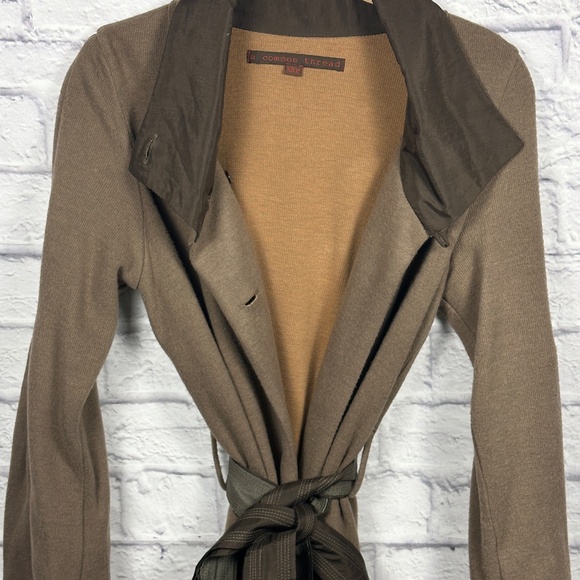 A Common Thread Taupe Belted Coat – Asymmetrical Button Front - Picture 4 of 14